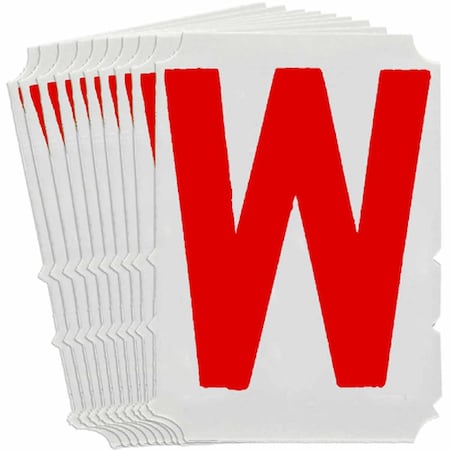 Brady Quik-Align 5160 Series Polyester 4 in Lbl Legend: W Red 10PK 5160P-W